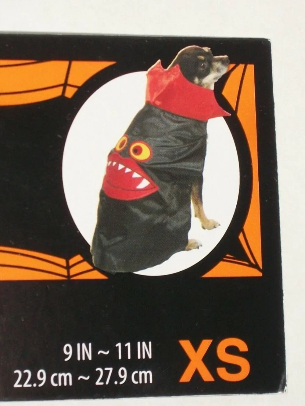 Dog Vampire Satin Cape Pet Halloween Costume Black Red Fangs Size XS 9